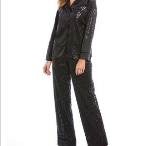 Women’s Black Leopard Print 2-Piece Pajama Set S